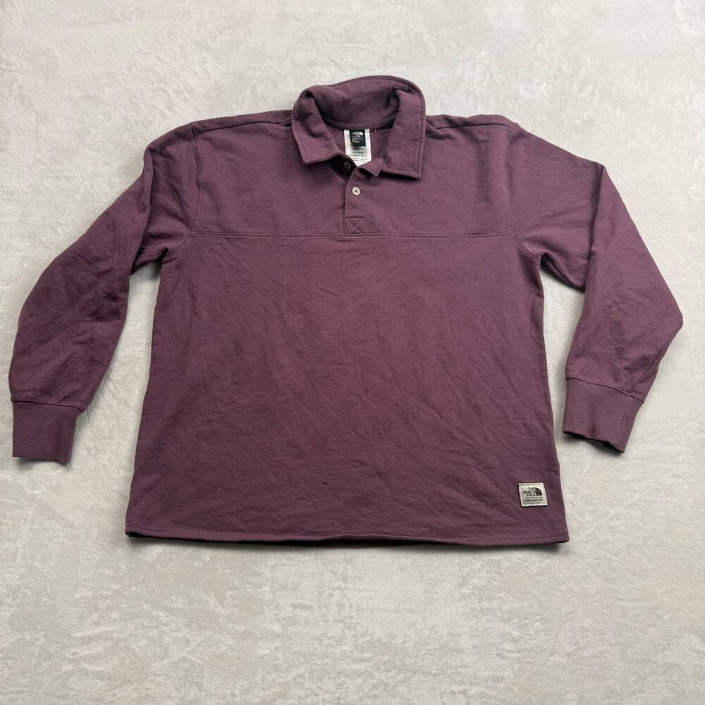 The North Face Women's Purple Pullover Sweatshirt Polo Size L Circular Design